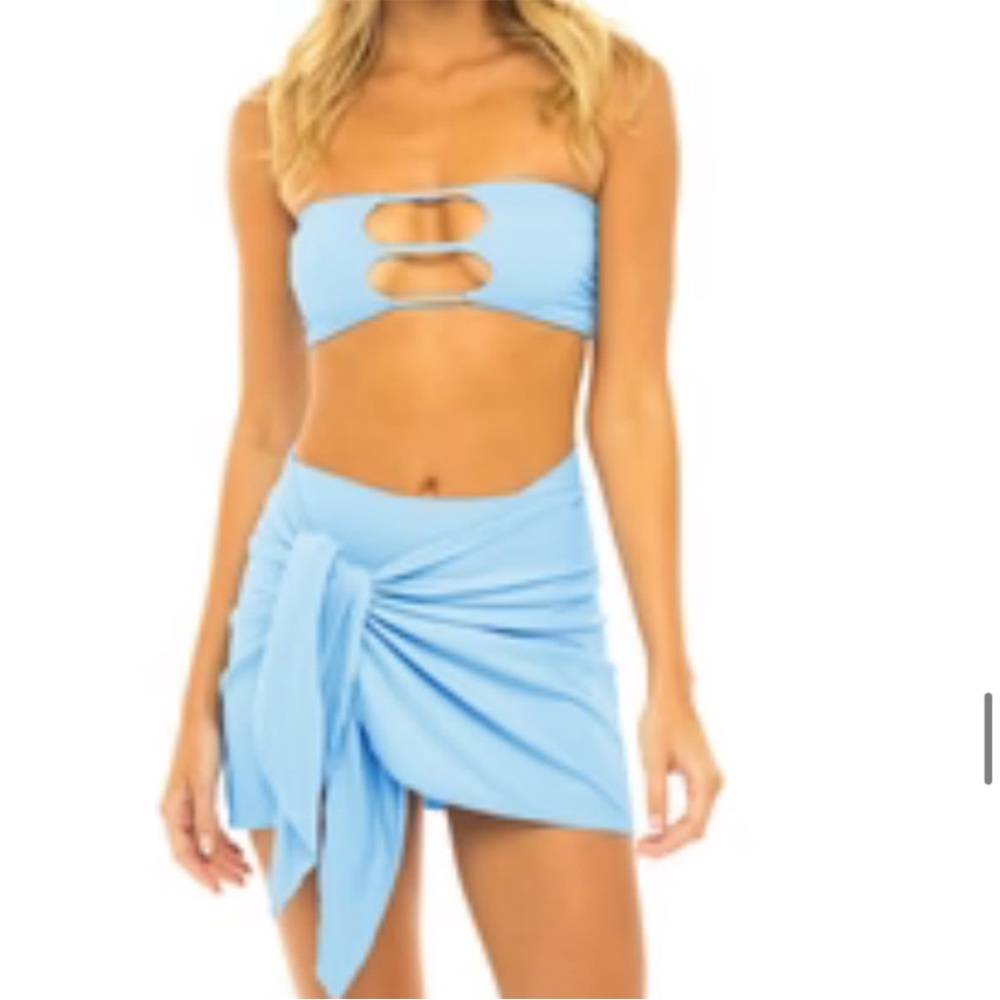 Tahiti Mini Sarong Wrap Skirt - Marine Blue